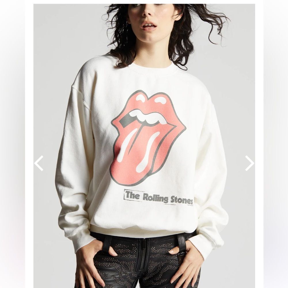 Recycled Karma The Rolling Stones Band Logo Sweatshirt NWOT
